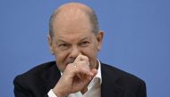 German Chancellor Olaf Scholz addresses a summer press conference on domestic policy and diplomacy in Berlin on July 14, 2023. (Photo by Tobias SCHWARZ / AFP)
