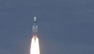An Indian Space Research Organisation (ISRO) rocket carrying the Chandrayaan-3 spacecraft lifts off from the Satish Dhawan Space Centre in Sriharikota, an island off the coast of southern Andhra Pradesh state on July 14, 2023. (Photo by R. Satish BABU / AFP)
