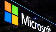 (FILES) In this file photo taken on March 02, 2022 a Microsoft logo is displayed at the MWC (Mobile World Congress) in Barcelona. (Photo by Josep LAGO / AFP)

