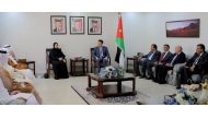 Deputy Speaker of the Shura Council H E Dr. Hamda bint Hassan Al Sulaiti and her accompanying delegation meeting Speaker of the House of Representatives of Jordan H E Ahmed Safadi.