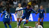Philippines' forward #07 Sarina Bolden (C) dribbles during the Australia and New Zealand 2023 Women's World Cup Group A football match between the Philippines and Switzerland at Dunedin Stadium in Dunedin on July 21, 2023. Photo by Sanka Vidanagama / AFP