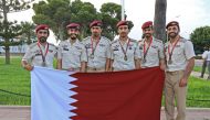 Members of the Qatari parachute jump team.
