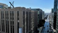 A large X logo is visible on the roof of X headquarters on July 31, 2023 in San Francisco, California. Justin Sullivan/Getty Images/AFP 