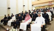 Minister of State for Interior Affairs H E Sheikh Abdulaziz bin Faisal Al Thani (first right) and President of Naif Arab University for Security Sciences Dr. Abdulmajeed Abdullah Albanyan (second right) during the workshop.