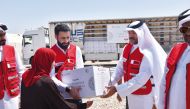 QRCS officials during the food distributing at Hasansham U2 Camp, Ninewa,  in Iraq.