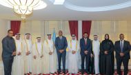 Prime Minister of Somalia, H E Hamza Abdi Barre, with a delegation from Qatar Chamber led by its Second Vice-Chairman, Rashid bin Hamad Al Athba at the Sheraton Hotel, yesterday.