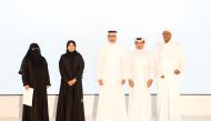 Minister of Sports and Youth H E Salah bin Ghanim Al Ali while honouring winners of the competition.