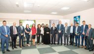 Founder and Chairperson of Al Faleh Educational Holding Dr. Sheikha Aisha bint Faleh Al Thani and Chief Executive Officer of Siemens in Qatar Hakan Ozdemir with other official during the MoU signing ceremony.