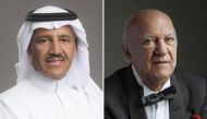 (L) Khaliji artists Khalid Abdurahman, (L) Egyptian musician, Omar Khairat