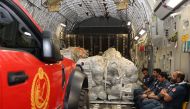 File photo of Qatari International Search and Rescue Group heading to Morocco 