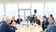 Qatar Chamber (QC) Chairman, Sheikh Khalifa bin Jassim Al Thani during the UN Private Sector Forum held on the sidelines of the 78th Session of the UN General Assemblyn New York.