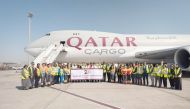 Qatar Airways Cargo staff celebrating two decades of operations.