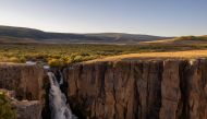 North Clear Creek Falls, approximately 57 miles from Canby mountain, is seen on September 24, 2023 in Rio Grande National Forest, Colorado. An increasingly arid climate and growing population throughout New Mexico and Texas, has raised concerns about the severity, regularity and duration of naturally occurring droughts in the Southwest region of the United States. (Photo by Brandon Bell/Getty Images/AFP)