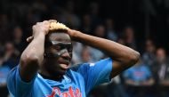 File photo: Napoli's Nigerian forward Victor Osimhen reacts during the Italian Serie A football match between Napoli and Salernitana on April 30, 2023 at the Diego-Maradona stadium in Naples. (Photo by Andreas SOLARO / AFP)

