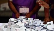 Officials prepare to count votes at a polling station during the second round of Maldives' presidential election in Male on September 30, 2023. (Photo by Mohamed Afrah / AFP)
