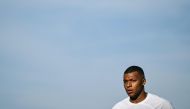 Paris Saint-Germain's French forward #07 Kylian Mbappe looks on during the French L1 football match between Clermont Foot 63 and Paris Saint-Germain (PSG) at Stade Gabriel Montpied in Clermont-Ferrand, central France on September 30, 2023. (Photo by OLIVIER CHASSIGNOLE / AFP)
