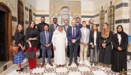 Sheikh Faisal bin Qassim Al Thani, EU Ambassador to Qatar H E Dr. Cristian Tudor (centre) and others during a visit to Sheikh Faisal Bin Qassim Al Thani Museum.