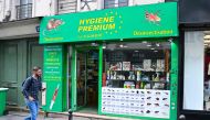 This photograph taken on October 3, 2023 in Paris shows a general view of the Hygiene Premium pest control shop. (Photo by MIGUEL MEDINA / AFP)
