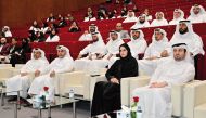 Associate Vice-President for Student Success and Development at QU, Dr. Haya Al Attiya (second right) and other officials at the event. 