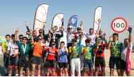 Participants after the conclusion of Al Thakira Individual Time Trial.