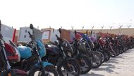 Video screengrab of the motorcycles seized by the Traffic Department   
