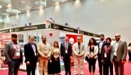 Australian Ambassador to Qatar H E Shane Flanagan and Azza Basha with the officials of Engineers Australia Pavilion at the Big 5 Index Exhibition.