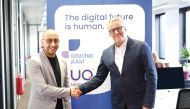 CEO and Co-founder of Ibtechar Nayef Al Ibrahim (left) with CEO of UQ Thierry Lescrauwaet. 