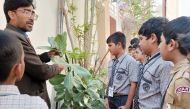 Students of MES Indian School participating in an event held to mark Ayurveda Day.