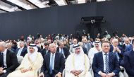 Minister of Transport H E Jassim Saif Ahmed Al Sulaiti (second right) and other officials attending the Smart Transport, Logistics, Infrastructure & Traffic Fair & Forum for the MEA Region in Cairo yesterday.
