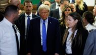 Former President Donald Trump exits the courtroom after testifying at his civil fraud trial at New York State Supreme Court on November 06, 2023 in New York City. Michael M. Santiago/Getty Images/AFP
