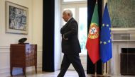 Portuguese Prime Minister Antonio Costa leaves after addressing the nation at Sao Bento Palace in Lisbon on November 7, 2023. Portugal's Prime Minister Antonio Costa announced he would resign as head of state today in the wake of a corruption scandal involving energy contracts.(Photo by PATRICIA DE MELO MOREIRA / AFP)