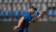 New Zealand's Kane Williamson attends a practice session at the Wankhede Stadium in Mumbai on November 13, 2023, ahead of their 2023 ICC Men's Cricket World Cup one-day international (ODI) semi-final match against India. (Photo by Indranil Mukherjee / AFP) 
