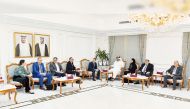 Qatar Chamber and Canadian Qatari Business Forum officials during the meeting.