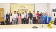MSC Qatar and HMC officials at the blood donation campaign.
