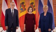 Austrian President Alexander van der Bellen with Moldovan President Maia Sandu and Slovenian President Natasa Pirc Musar Pic: X/ @vanderbellen