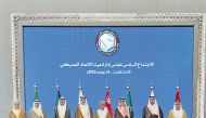 Chairman of the General Authority of Customs H E Ahmed bin Abdullah Al Jamal (fourth left) with other Directors of GCC Customs Union Authority in Riyadh yesterday.