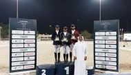 Deputy Director of the Longines Hathab Championship Faisal Al Kahla crowned the podium winners of level two of dressage events. 