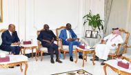 Qatar Chamber Second Vice-Chairman Rashid bin Hamad Al Athba, with Vice-President of the Federations of the Senegalese Chambers AbdulKader Anjay and other officials.
