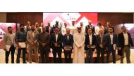 MoCI Assistant Undersecretary for Industrial Affairs and Business Development H E Saleh bin Majed Al Khulaifi with other officials at a ceremony to recognise companies that supported the Qatari Products 2023 campaign and participating in the ‘1000 Opportunities’ Platform at Ministry's headquarters in Lusail.