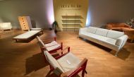 Vintage IKEA furnitures are on display in the showroom of Swedish auction house 
