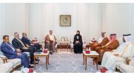 Deputy Speaker of the Shura Council H E Dr. Hamda bint Hassan Al Sulaiti meeting a delegation of the Iraqi Council of Representatives in Doha yesterday. 