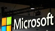 The logo of Microsoft US multinational tecnology corporation is seen at the Mobile World Congress (MWC), the telecom industry's biggest annual gathering, in Barcelona on March 2, 2023. Photo by Josep LAGO / AFP


