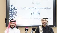 President of the AIN Team Hassan Yan (right)  and President of the Meshkat Club Abdullah Al Subai during the press conference in Doha recently.