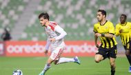 Action during the second semi-final between Al Arabi and Qatar SC. 