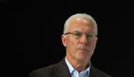 (FILES) German soccer legendFranz Beckenbauer follows the FIFA Soccer World Cup 2010 award ceremony at the headquarters of German sportswear maker Adidas in Herzogenaurach, southern Germany, on December 14, 2010. (Photo by Christof STACHE / AFP)
