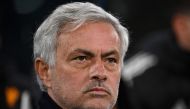 (FILES) Roma's Portuguese coach Jose Mourinho looks on during the warm up ahead of the Italian Serie A football match between Juventus and Roma at the Allianz Stadium in Turin, on December 30, 2023. (Photo by Isabella BONOTTO / AFP)
