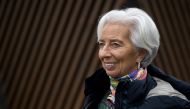 European Central Bank (ECB) chief Christine Lagarde arrives to take part in the World Economic Forum (WEF) meeting in Davos on January 17, 2024. (Photo by Fabrice Coffrini / AFP)