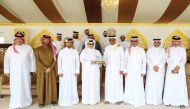 Minister of Environment and Climate Change H E Dr. Abdullah bin Abdulaziz bin Turki Al Subaie with other officials during his visit to the 15th Qatar International Falcons and Hunting Festival yesterday. 