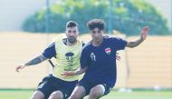 Iraq players during a training session.