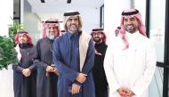 Chairman of Real Estate Regulatory Authority Eng Khalid bin Ahmed Al Obaidli (left) and Chairman of Real Estate Regulatory Authority of Saudi Arabia Eng Abdullah bin Saud Al Hammad (right) with other officials during a meeting Saudi Arabia.